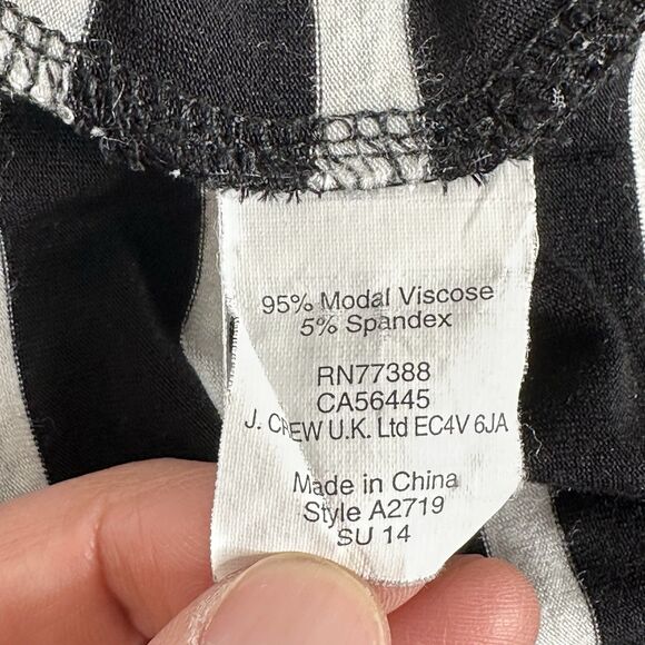 J Crew Striped Maxi Dress Sz XXS Black Gray Racerback Tank Slit Vacation Lounge - Picture 6 of 12